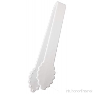 LoTech 9.5 Inch Plastic Tongs (Set of 8) (White) - B01N5U6K7O